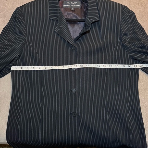 90s Vintage Black Pinstripe Suit Set by Alex Garfield & Marks - Picture 6 of 9